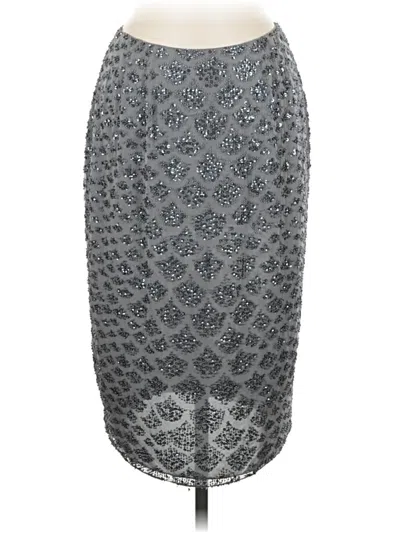 Pre-owned Anne Klein Silk Skirt In Silver