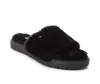Anne Klein Sillie Slippers Women's Us 6 Black Faux Fur Open Toe Slide Khd298 In Black