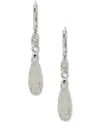 Anne Klein Silver-tone Briolette Cubic Zirconia Drop Earrings
