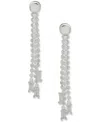 Anne Klein Silver-tone Flat Chain Cubic Zirconia Drop Earrings