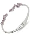 Anne Klein Silver-tone Purple Stone Cluster Cuff Bracelet