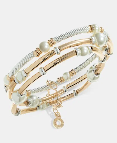 Anne Klein Silver-tone 4-pc. Colored Shaky Stone Stretch Bracelets In Gold