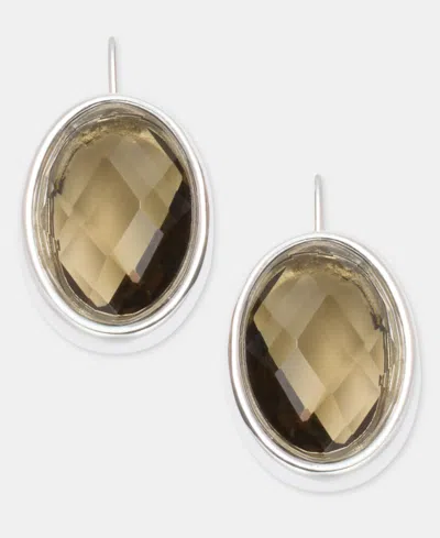 Anne Klein Silver-tone Stone Drop Earrings In Gold