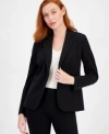 Anne Klein Single Button Notched Lapel Blazer 0 P Xl In Gray