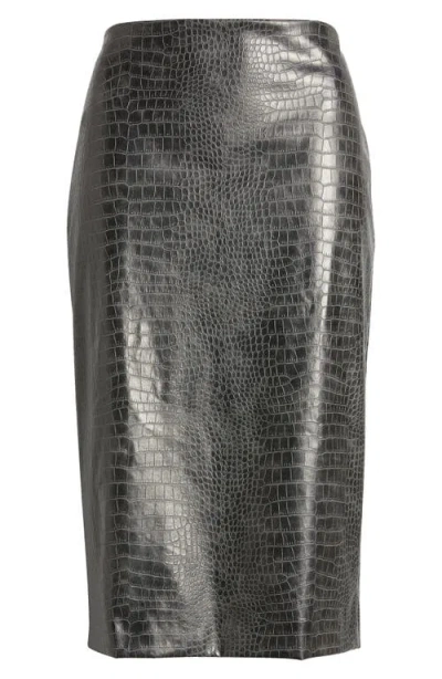 Anne Klein Skimmer Faux Leather Skirt In Night Fall