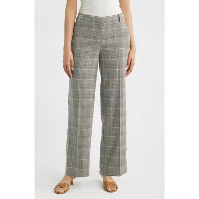 Anne Klein Slash Pocket Straight Leg Pants In Gray
