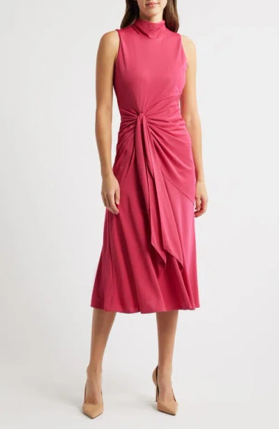 Anne Klein Sleeveless A-line Dress In Fuchsia Rose