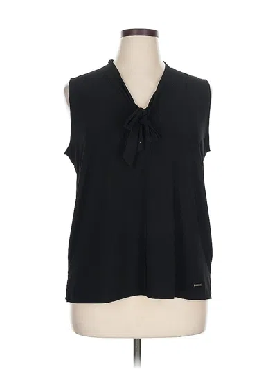 Pre-owned Anne Klein Sleeveless Blouse In Black