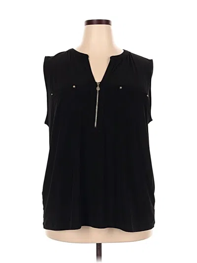 Pre-owned Anne Klein Sleeveless Blouse In Black