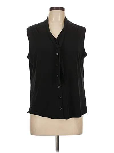 Pre-owned Anne Klein Sleeveless Blouse In Black