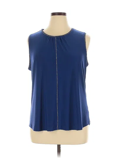 Pre-owned Anne Klein Sleeveless Blouse In Blue