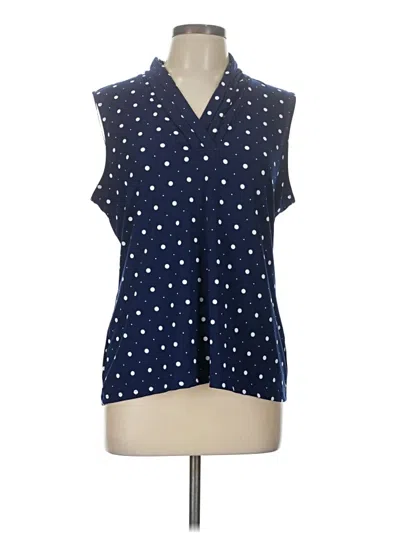 Pre-owned Anne Klein Sleeveless Blouse In Blue