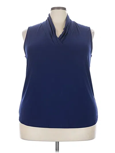 Pre-owned Anne Klein Sleeveless Blouse In Blue