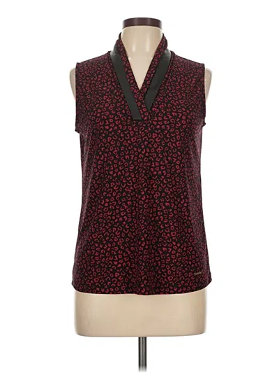 Pre-owned Anne Klein Sleeveless Blouse In Burgundy