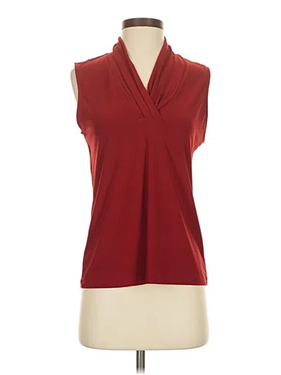 Pre-owned Anne Klein Sleeveless Blouse In Burgundy