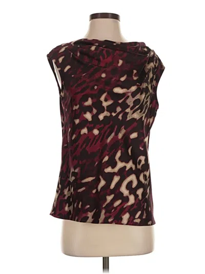 Pre-owned Anne Klein Sleeveless Blouse In Burgundy