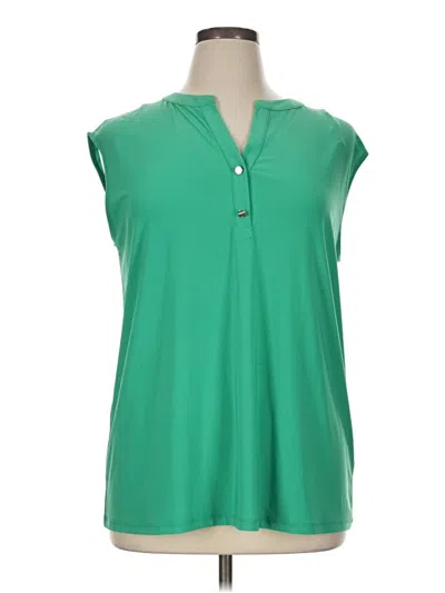 Pre-owned Anne Klein Sleeveless Blouse In Green