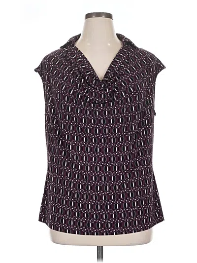 Pre-owned Anne Klein Sleeveless Blouse In Purple