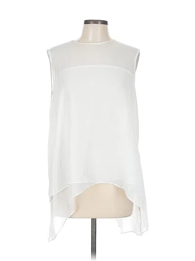 Pre-owned Anne Klein Sleeveless Blouse In White