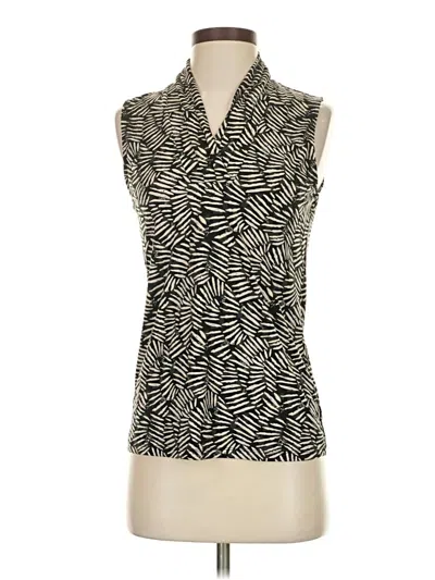 Pre-owned Anne Klein Sleeveless Blouse In White