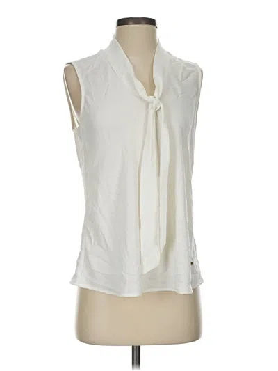 Pre-owned Anne Klein Sleeveless Blouse In White