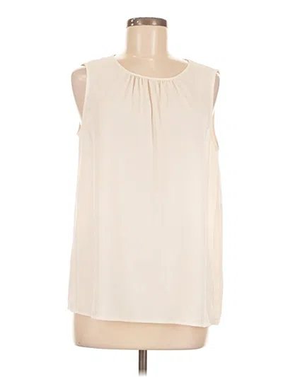Pre-owned Anne Klein Sleeveless Blouse In White