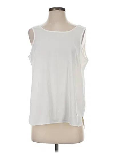 Pre-owned Anne Klein Sleeveless Blouse In White