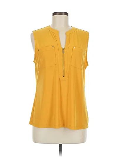 Pre-owned Anne Klein Sleeveless Blouse In Yellow