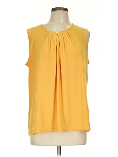 Pre-owned Anne Klein Sleeveless Blouse In Yellow