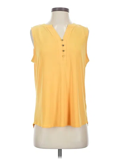 Pre-owned Anne Klein Sleeveless Blouse In Yellow