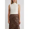 Anne Klein Sleeveless Mock Neck Sweater In White