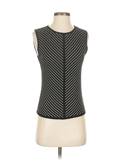 Pre-owned Anne Klein Sleeveless Top Black Boatneck Tops