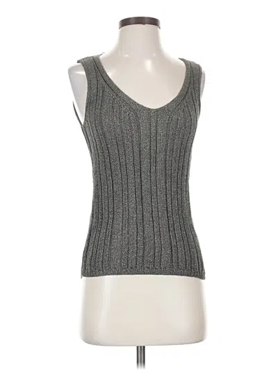 Pre-owned Anne Klein Sleeveless Top Gray Scoop Neck Tops