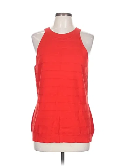 Pre-owned Anne Klein Sleeveless Top Red Halter Neckline Tops