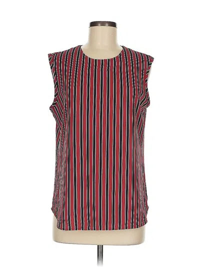 Pre-owned Anne Klein Sleeveless Top Red Scoop Neck Tops