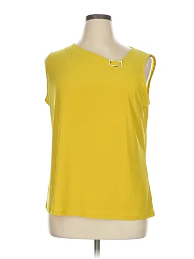 Pre-owned Anne Klein Sleeveless Top Yellow One Shoulder Neckline Tops
