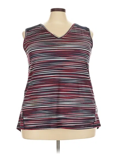 Pre-owned Anne Klein Sleeveless T-shirt In Burgundy