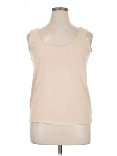 Pre-owned Anne Klein Sleeveless T-shirt In Tan