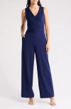 Anne Klein Sleeveless Wide Leg Jumpsuit In Distant Mountain