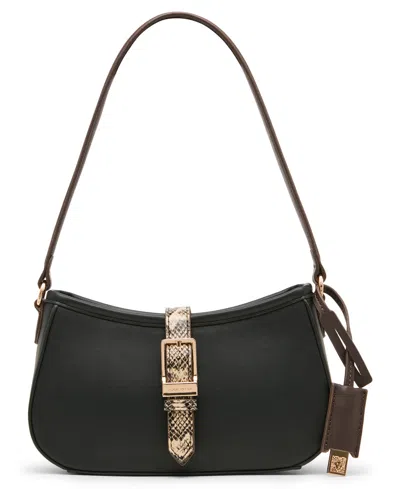 Anne Klein Small Belted Shoulder Handbag In Black
