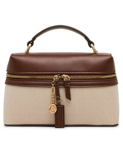 Anne Klein Small Canvas Convertible Train Case Handbag In Multi