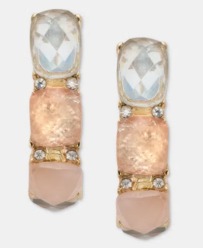 Anne Klein Small Crystal & Stone Huggie Hoop Earrings, 1" In Multi