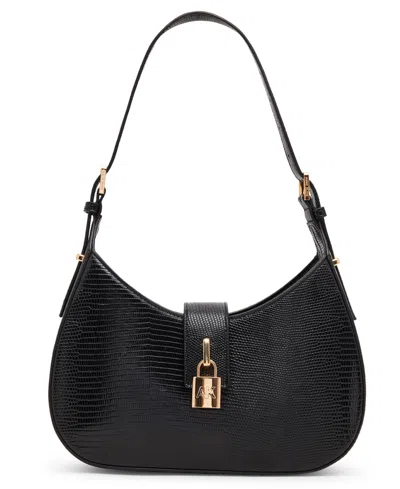 Anne Klein Small Curved Shoulder Bag In Black
