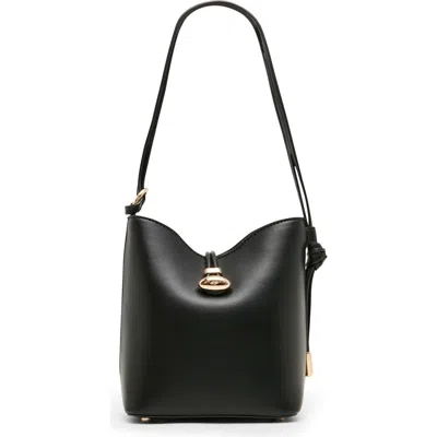 Anne Klein Small Faux Leather Bucket Bag In Black