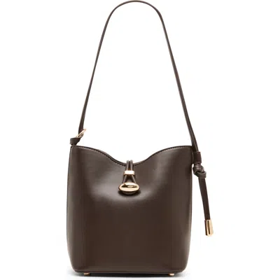 Anne Klein Small Faux Leather Bucket Bag In Brown