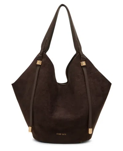 Anne Klein Small Hobo Tote Bag In Brown