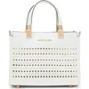 Anne Klein Small Perforated Satchel With Removable Pouch In Anne White