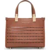 Anne Klein Small Perforated Satchel With Removable Pouch In Chestnut