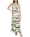 Anne Klein Abstract Print Sleeveless Tiered Maxi Dress