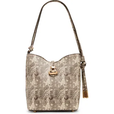Anne Klein Snakeskin Embossed Faux Leather Small Bucket Bag In Multi